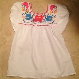 Embroidered peasant blouse handmade